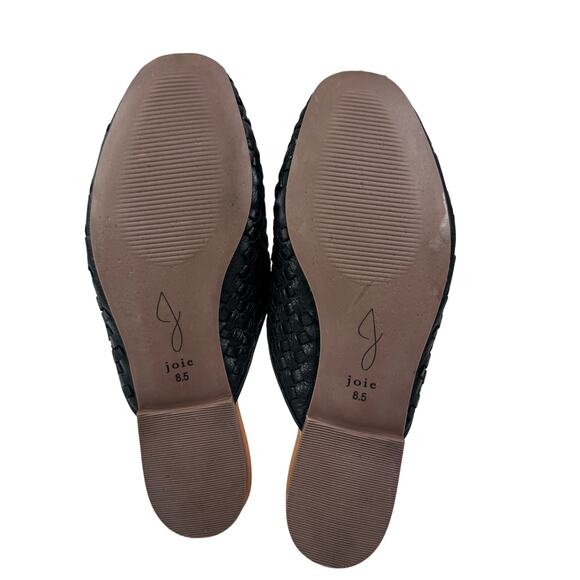Joie Black Leather Basketweave Textured Preppy Classic Mules Women's Size 8.5 - Picture 8 of 9
